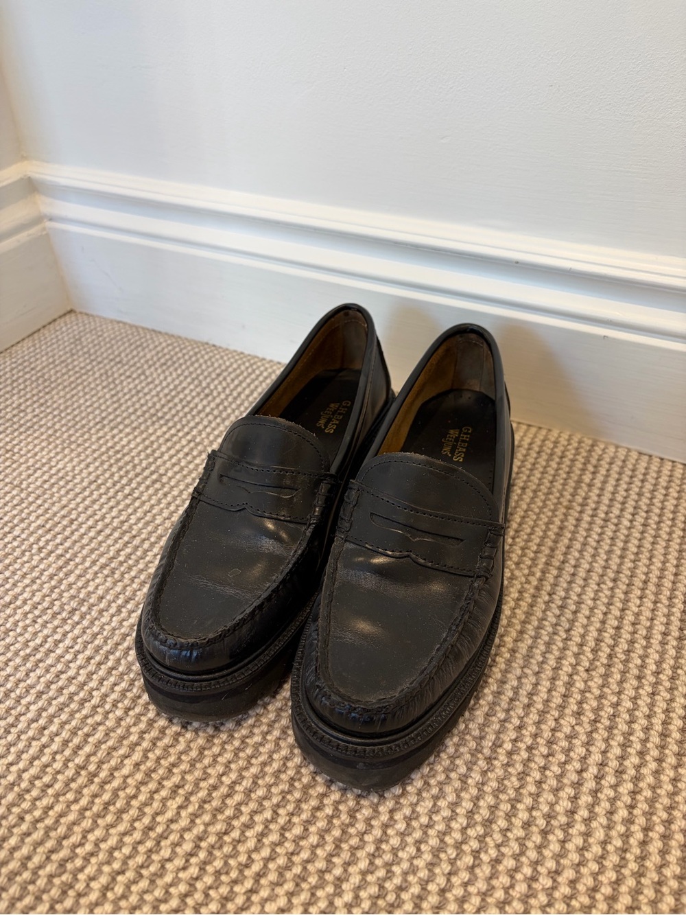 G.H. Bass & Co. Black Penny Loafers for Women
